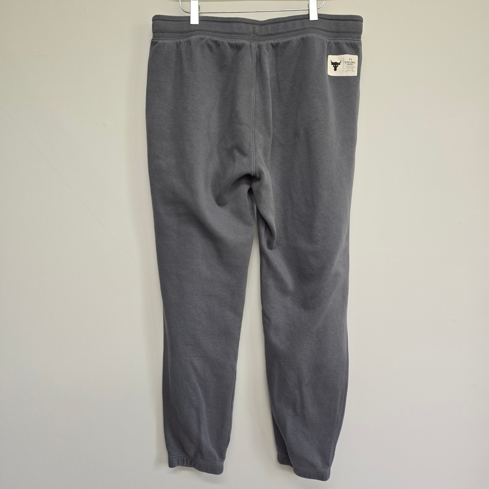 Under Armour Project Rock Sweatpants Mens XL Grey Joggers Athletic Lounge - Picture 4 of 13
